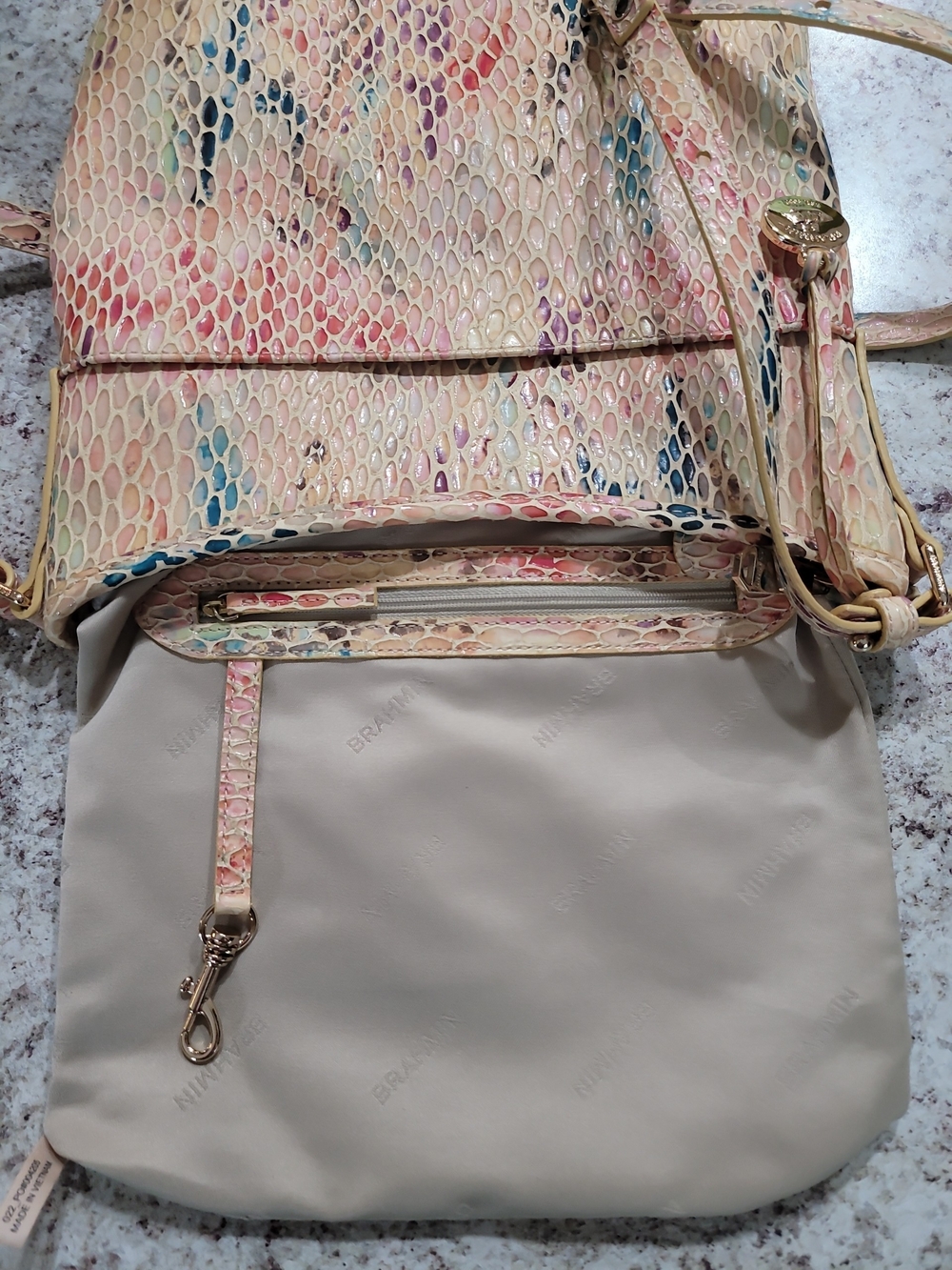 Brahmin Jody Leather Shoulder/Crossbody Bag in Multi Junie - Picture 10 of 13